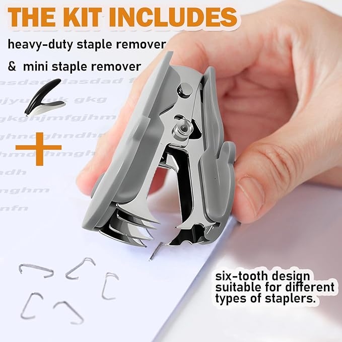 Aterflym Professional Staple Remover & Puller – Staple Remover Without Tearing, Heavy Duty Stapler Remover Tool, White & Black, 2 Pack for Office/Desk/Classroom