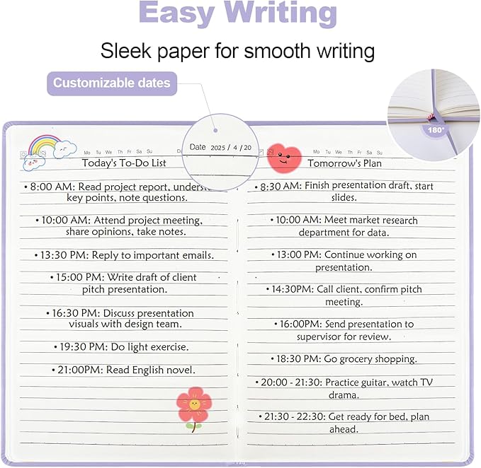 SUQJOY Lined Journal Notebooks for Writing, 100 GSM Thick Paper, 1 Pack Hardcover Notebooks, A5 College Ruled Notebook, Journaling Notebook for School/Travel/Office (Purple- 1 Pack)