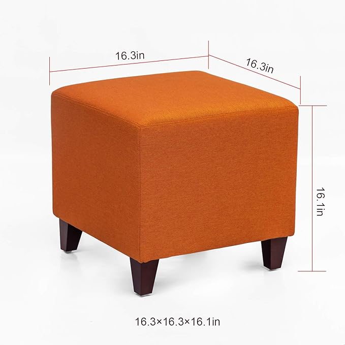 Edeco Ottoman with Square Cube Design, 16 Inch Footstools and Ottomans Small, Large Load Capacity, Square Foot Rest Ottoman for Living Room