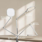 LitONES LED Desk Lamp for Home Office, 15W Desk Light with C- Clamp, Swing Arm, Memory & Timer Function, 1200LM Dimmable Computer Light for Video Calls, Conference, Study (White-Clamp)