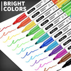 craftinova 12 Color 48 Pack Fine Point Markers,Assorted Colors Set, Work on Plastic Metal Wood Glass, Waterproof, Quick Drying,Fade Resistant, No Smear, Perfect for Classroom, Home, Office, 48 Count
