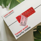 ChtepTamper 100 Pieces Total Transfer Tamper-Evident Stickers Security Labels Great for Goods Shipping,Exchange of Agency Files, Privacy Protection or More(Serial Number 0.8 * 2.4inches Red)