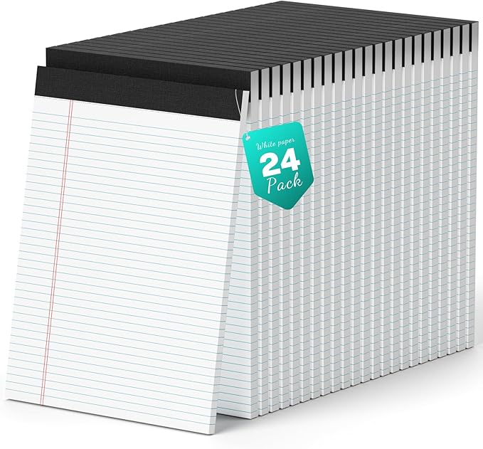 AILZFEI 720 Sheets Legal Pads 8.5 x 11 College Ruled White Paper Note Pads 24 Pack Clear Print Writing Pads 8x11 Legal Pads Narrow Ruled Pads of Paper
