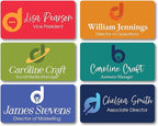 Custom Name Tag Full Color with Logo Magnetic Back | Name Badges for Business | Metal Name Tags ID Badges for Employees | Personalized Name Tags | Magnetic Name Tags Personalized (3x1.5 Inches)