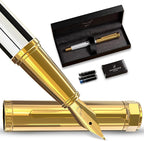 Ellington Pens Luxury Fountain Pen Set - Smooth Fine Nib- Includes 3 Ink Cartridges, Refillable Ink Converter, Gift Box- Fountain Pens For Writing, Calligraphy, Journaling, Sketching (Master Chopin)
