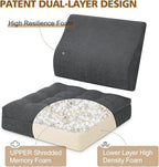 TANYOO Recliner Cushion for Elderly with Lumbar Support Pillow - 20x20x5 Inch Extra Thick Recliner Seat Cushion for Seniors Relief Back Pain and Tailbone Pain from Long Sitting Non-Slip Bottom