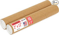 Paclord 2" x 12" Heavy-Duty Reinforced Cardboard Mailing Tube, Pack of 2 Tubes with 4 Caps – Secure USPS Approved – Great for Shipping and Storing of Prints, Artwork, Posters or Documents