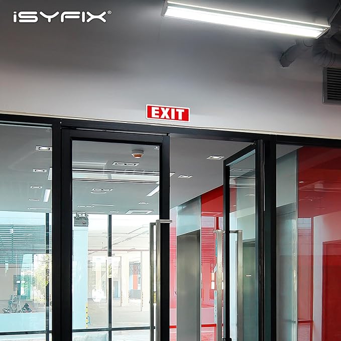 iSYFIX Exit Sign – 2 Pack 12x4 Inch – 100% Rust Free .040 Aluminum Signs, Laminated for Ultimate UV, Weather, Scratch, Water and Fade Resistance, Indoor and Outdoor, Exit Signs for Exterior.