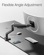 monTEK Deluxe Monitor Arm with USB A/C up to 40 Inch Holds 26.4 lbs Curved Screens Aluminum Fully Motion Single Monitor Stand with Clamp/Grommet, Quick Release Plate,75/100mm VESA, MA1008UCBK