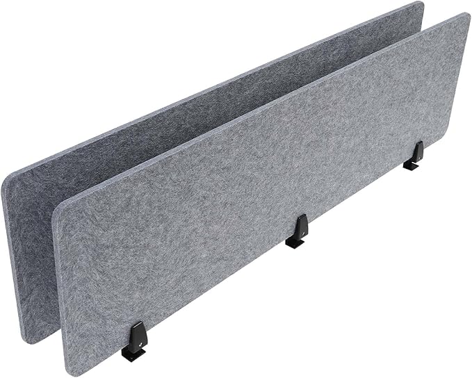 2 Pack Polyester Desk Dividers, Soundproof Room Divider Office Furniture Partitions, Privacy Desk Panel with Clamps, Stand Up Freestanding Desk Privacy Panel for Office Classroom(60" x 16")