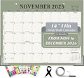 Gannyfer Desk Calendar 2026, Magnetic Calendar for Refrigerator, 18 Monthly Wall/Fridge/Desk Calendar 2026 with Hanging String, Magnetic Stripe, 3 Stickers, 2026 Calendar for Office, Home or School (14" x 11")