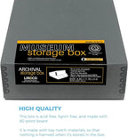 Lineco Archival Museum Storage Box with Removable Lid and Drop Front Design, 8.5 x 11 x 3 Inch. Preserve Longevity, Store Photos, Documents, Cards, Magazines, Prints, DIY. Gray