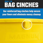 Magnum 55 Gallon Trash Can, High-Vis Yellow, Construction Grade, Heavy Duty Plastic, Jobsite Ready for Handling and Holding Garbage CMTC-C000-55Y05 (5 Pack)