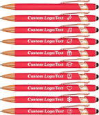 CRME Personalized Pens with Stylus Custom Pens in Bulk Customized Engraved with Name Business Logo Ideal for Birthday Wedding Party Metal Material Work Office Supplies for Women and Men Red Pen