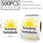 500pcs Sending Sunshine Roll, Sun Summer Stickers, Cute Happy Mail Envelopes, Boutique Handmade Packaging Gift Bags