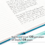 feela 12 Pack Notebooks Journals Bulk, Hardcover Notebook Classic Ruled Journal Set with Pen Holder for School Business Work Travel Writing, with 12 Black Pens, 120 GSM, 5.1”x8.3”, A5, Teal