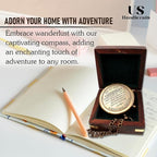US HANDICRAFTS Brass Compass with Wooden Case | Engraved Compass from Mom to Son | Graduation Gift, Birthday, Inspirational Travel Keepsake