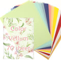 70 Pcs Colored Vellum Translucent Paper 8.5 x 11 inches Tracing Vellum Paper for Greeting Card Invitation Overlays, Sketching Crafting Scrapbooking, Journaling, Lanterns Making