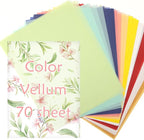 70 Pcs Colored Vellum Translucent Paper 8.5 x 11 inches Tracing Vellum Paper for Greeting Card Invitation Overlays, Sketching Crafting Scrapbooking, Journaling, Lanterns Making