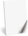 321Done Double Sided Graph Paper Notepad, 0.25 Grid, 5.5x8.5, Made in The USA, Quad Ruled Pad for Writing, Drawing, Sketching Bullet Journaling (50 Sheets) Thick Heavy White Paper