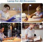 LiFMIRA Desk Lamp Clip on Lamp for Bed Headboard LED Reading Light for Bed, 3 Colors 10 Dimmable Brightness, Book Light for Reading in Bed Flexible Neck Clip on Light Clamp Lamp for Bed Desk(Purple)