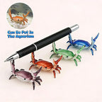 Desk Crab Pen Holder, Cute Weightlifting Crab Pencil Holder for Desk, Funny & Creative Desktop Organizer for Office, Home, School Supplies (Red+Red)