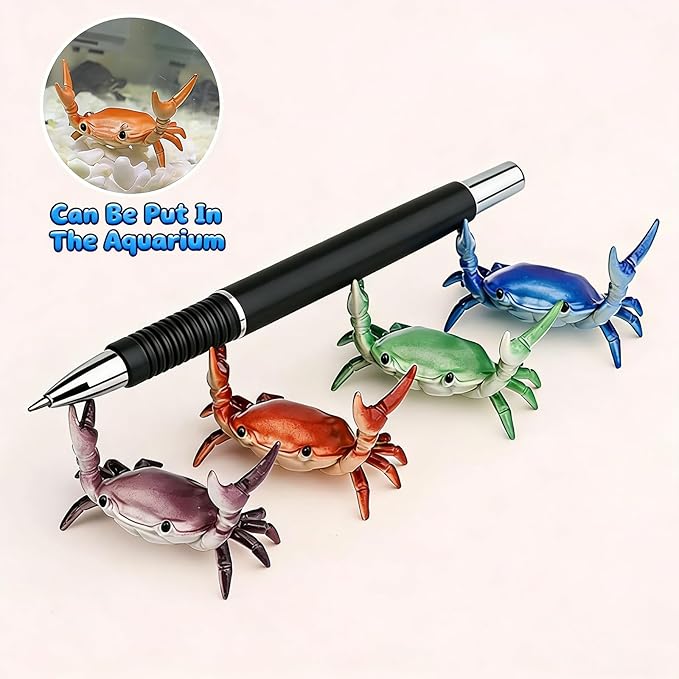 Desk Crab Pen Holder, Cute Weightlifting Crab Pencil Holder for Desk, Funny & Creative Desktop Organizer for Office, Home, School Supplies (Red)