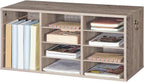 HOOBRO Countertop Mail Sorter Organizer, Wooden Literature Organizer, Student Mailbox for Classroom, Desktop Bill Organizer for Office Home School, 12 Compartments, Greige BG43WF01