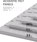 Fluxynara Felt Bulletin Board Tiles -28"x18" with 40 Adhesive Tabs, Cork Board Alternative for Office Decor, Push Pin Board Wall Organizer 6-Pack (Soft Gray)