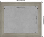Amanti Art Grey Framed Magnetic Board 20x24 Small Vision Board for use with Magnets, 100% Metal Sheet to Display Items as Office Decor or for Home Organization in mudroom, Kitchen or Kids Room