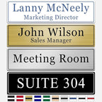 Custom Office Engraved Name Plate, Personalized Elegant Name Plates for Door or Wall Sign, Door Name Plate with Adhesive, Laser Engraving, 10 Colors Available (2.5" x 10")