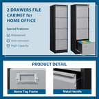 PEUKC 4 Drawer File Cabinet, Vertical Filing Cabinets with Lock, Metal File Cabinets for Home Office, Anti-Tip 4 Storage Drawers for Letter/Legal/A4/F4 Size (Assemble Required, Black)