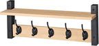 Sorbus Coat Hooks Wall Mount with Shelf – 24 Inch Coat Rack Wall Mount with 5 Heavy Duty Hooks – Floating Wall Shelf with Hooks for Entryway, Bathroom, Bedroom, Kitchen, or Mudroom (Maple Wood)