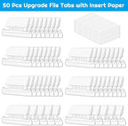 File Folder Tabs, Paxcoo 50 Sets Hanging File Folder Labels Tabs and Inserts for Hanging Folders