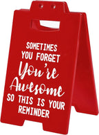 Funny Office Gag Gifts Sometimes You Forget You're Awesome So This is Your Reminder Desk Sign for Men Women Coworker Boss(You're Awesome)