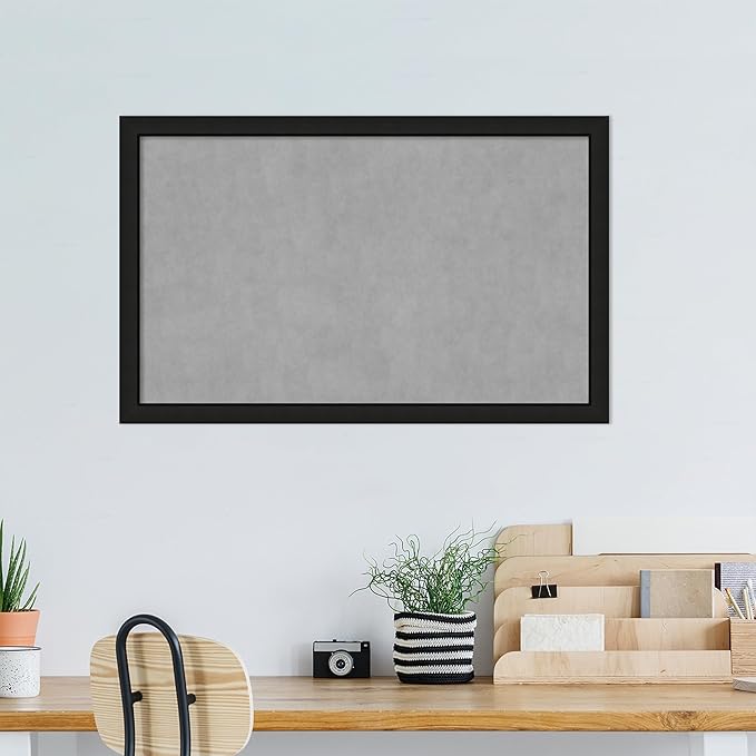 Amanti Art Black Framed Magnetic Board 27x43 Large Vision Board for use with Magnets, 100% Metal Sheet to Display Items as Office Decor or for Home Organization in mudroom, Kitchen or Kids Room