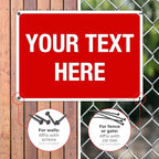 Personalized Custom Red Background Customize for Office, Business, Workplace, Home, Airbnb, Delivery Sign, 10x14 Inches, Rust Free .040 Aluminum, Fade Resistant, Made in USA by Sigo Signs