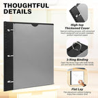 MAKHISTORY 1 Inch Telescoping 3 Ring Binder-12PCS, Flexible Binder with Customized Front Cover, Holds 225 Sheets, School Office Supplies, Black