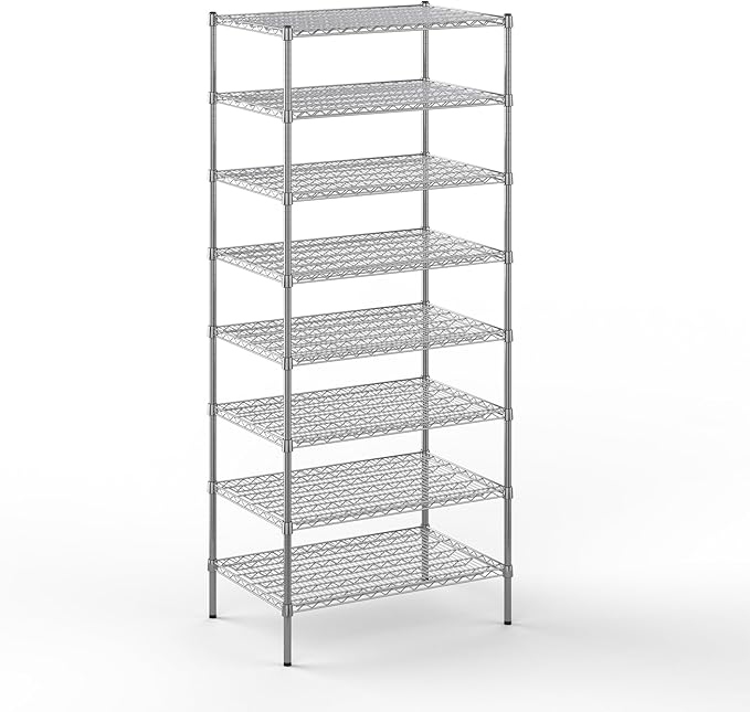 Regal Altair 24" Deep x 36" Wide x 86" Height Wire Shelving Kit | 8-Tier | NSF Commercial Storage Rack Unit