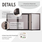 71×36 Inch Lockable Enclosed Bulletin Board, Weather-Resistant Outdoor Noticeboard with Locking Doors, Wall-Mounted Black Aluminum Frame & Grey Felt Presentation Board