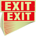 iSYFIX Exit Glow in the Dark Sign – 12 Pack 12x4 Inch – 40 mil Thick Polystyrene Plastic Sign, Laminated UV, Scratch & Fade Resistance, Waterproof, Indoor & Outdoor