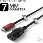 ICONIT Cable Anchors for Desk Organization | Premium Aluminum Cord Organizers | Charger + Cable Management Clips for Home & Office | Stylish, Sturdy, & Functional | (3 Pack) (Silver)