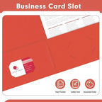 Two Pocket Folders, PANDRI 50 Pack 2 Pocket Folders, Letter Size Paper File Folder for School Office Home Business, Red