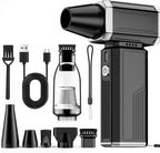 Electric Air Duster, Mini Vacuum Cleaner - 180000 RPM Turbo Fan 2-in-1 Compressed Air Duster & Vacuum Stepless Speed Adjustable for Dust Debris Removal Keyboards Electronics Home Auto Outdoor Use