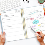 SUNEE 2026 Planner, Weekly and Monthly Calendar Planner, January 2026-December 2026, Daily Agenda with Tabs, Note Pages, Spiral Binding, 8.5"x11", Blue