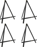 U.S. Art Supply 12" Black Wood Tabletop Easel (4 Pack) - Adjustable A-Frame Canvas Stand for Painting Party & Signs - Table Top Easel for Painting, Canvas Holder, Crafts, Photos, Pictures