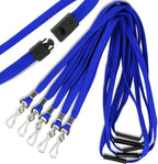 Ollain 25 Pack Breakaway Lanyard with J-Hook Bulk Flat Lanyards for Name tag ID Badges (Blue, Breakaway 25 Pack)