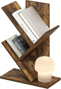 Furinno Tree Book Shelf, 3-Tier Bookshelf, Tree Bookcase for Room Decor, 8.4 x 15.7 x 21.3, for Living Room, Bedroom, Home Office, Amber Pine | Furinno, Tree Bookshelf, 3-Tier, Floor Standing, Tree Bookcase, Amber Pine