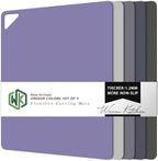 WK Flexible Plastic Cutting Boards for Kitchen, Cutting Board Mats Set of 5, Nonslip Cutting Board for Meat, Thin Cutting Sheets with Hole, Dishwasher Safe, BPA Free, 14.5x11.5"