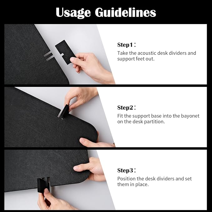 LECEHIVO 12 Pcs Acoustic Desk Divider with Pushpins 16 x 24 Inch Freestanding Privacy Table Panel for Noise Reduction, Visual Distractions Absorbing Sound Proof Cubicle